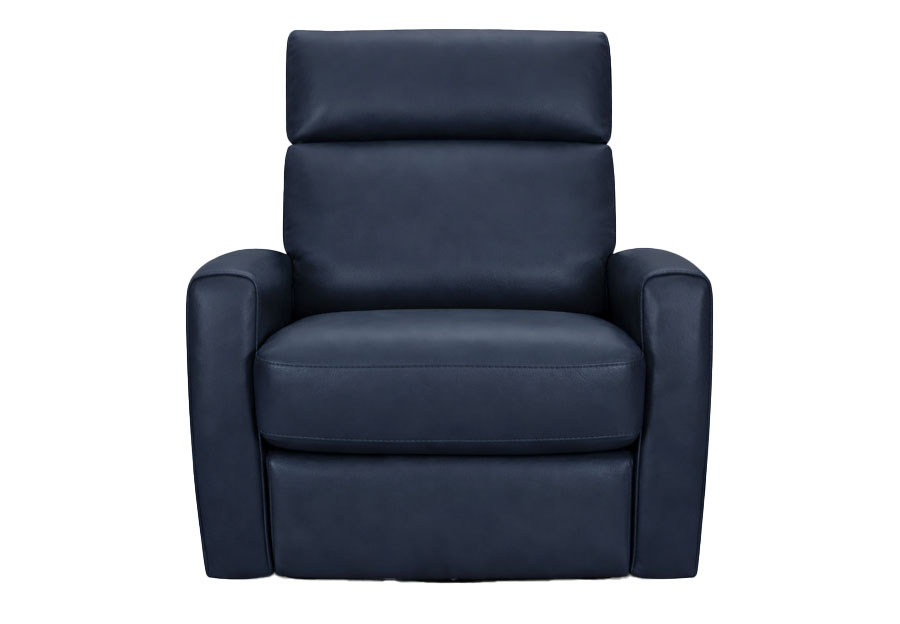 Kuka Kai Navy Manual Leather Match Recliner