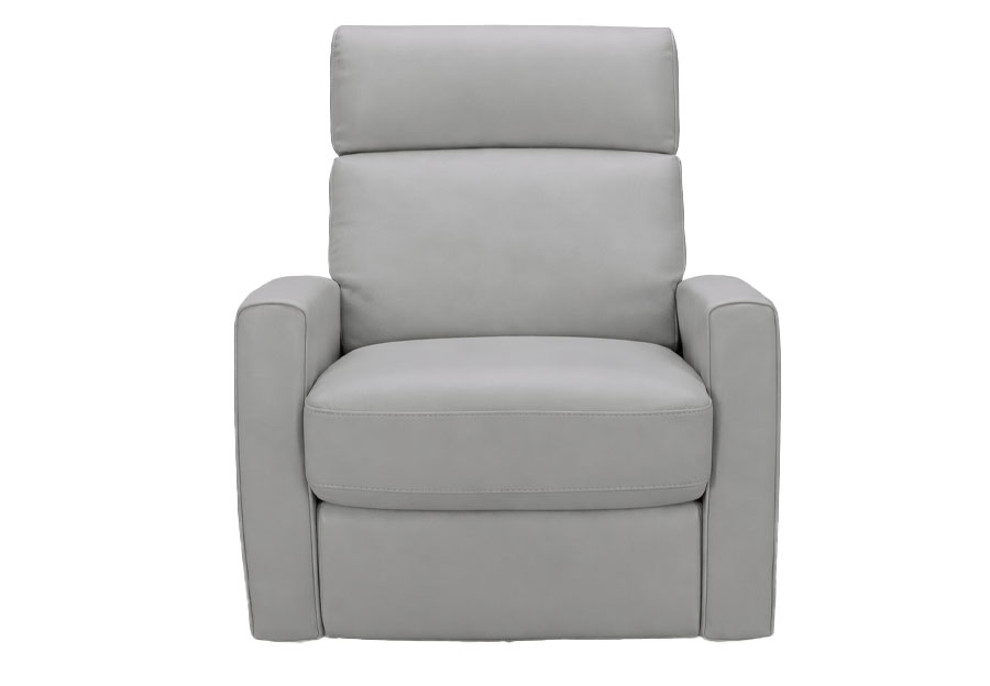 Kuka Kai Light Grey Manual Leather Match Recliner