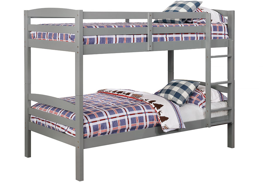 Lifestyles Jasper Grey Twin Over Twin Bunk Bed