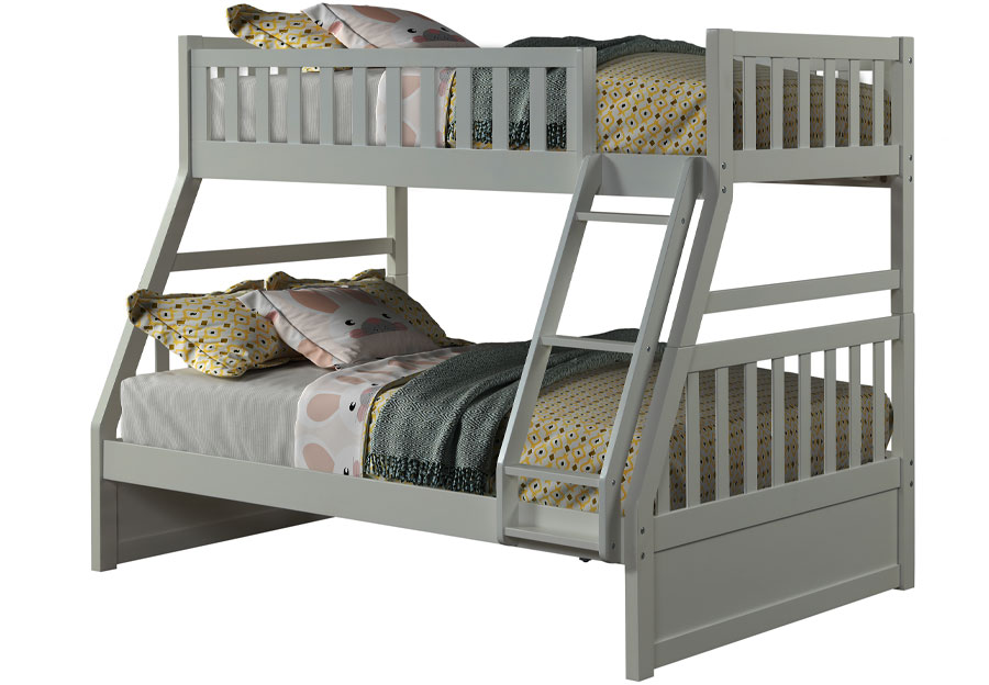 Lifestyles Taylor Grey Twin Over Full Bunk Bed