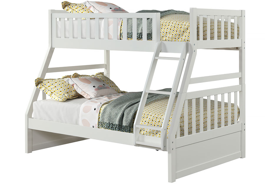 Lifestyles Taylor White Twin Over Full Bunk Bed