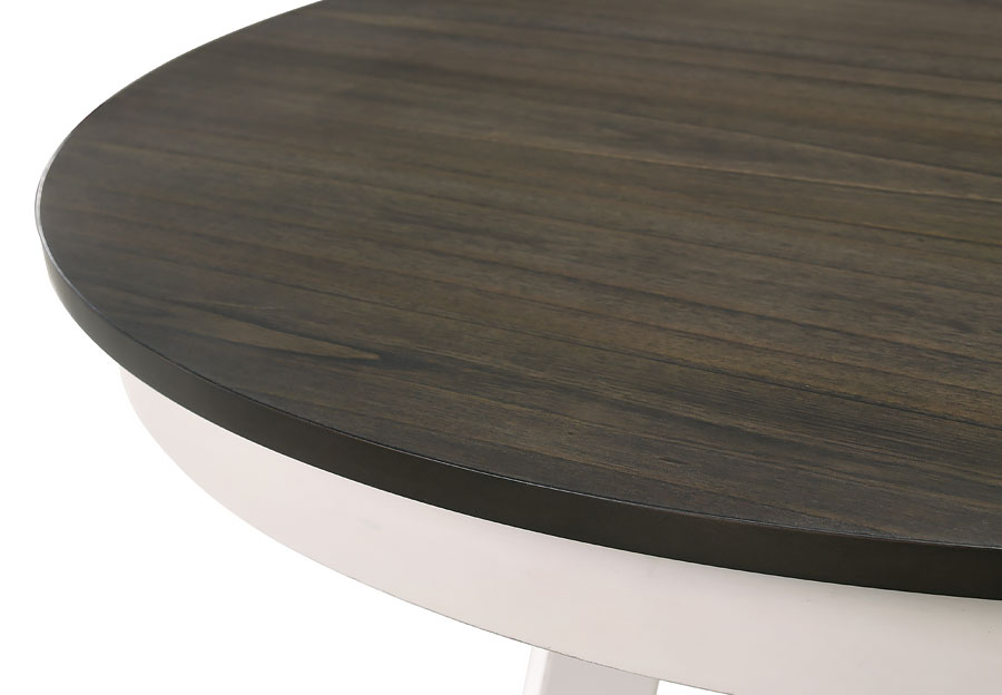 New Classic Maisie White and Brown Round Dining Table