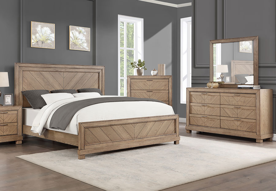 Steve Silver Montana Chestnut Queen Bed with Dresser and Mirror