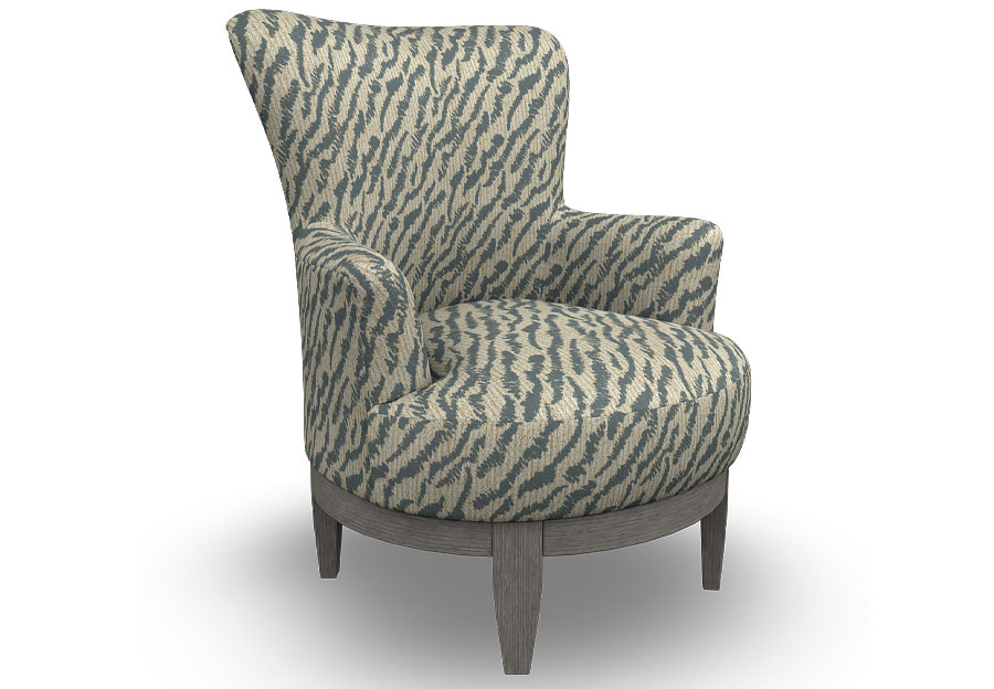Best Justine Teal Swivel Accent Chair