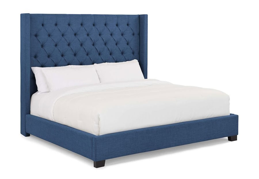 Powell Manhattan Navy King Upholstered Bed