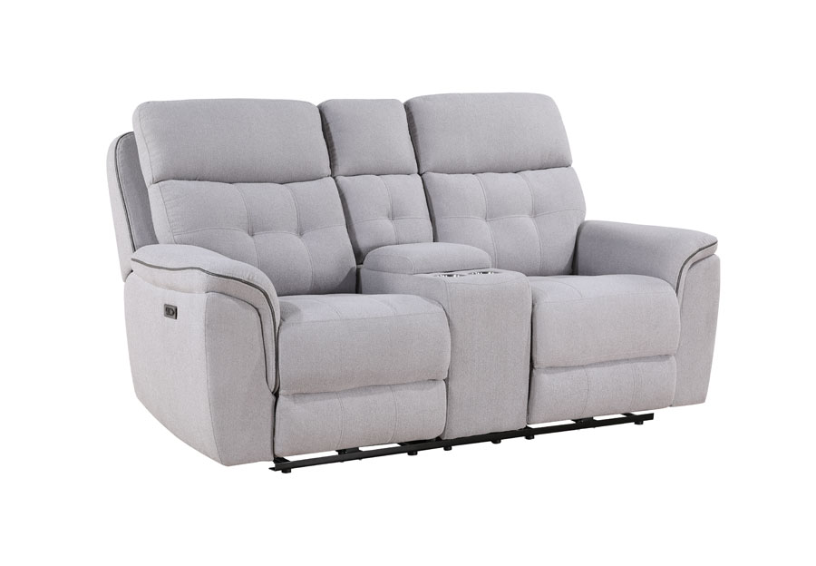 Holland House Ash Power Reclining Console Loveseat