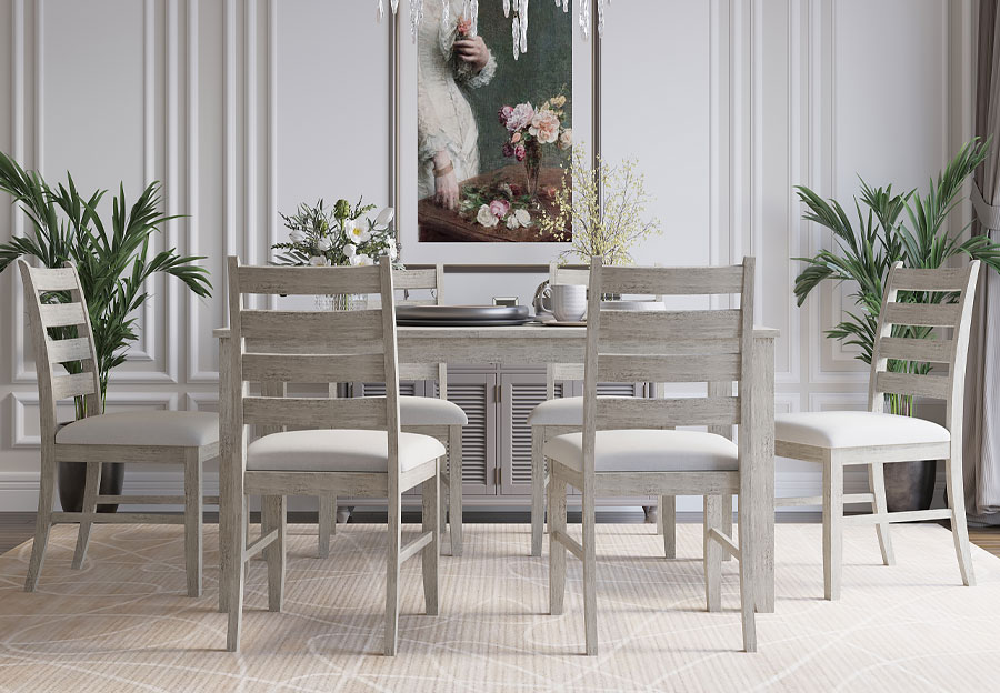 New Classic Pascal Driftwood Five Piece Dining Table with Four Chairs