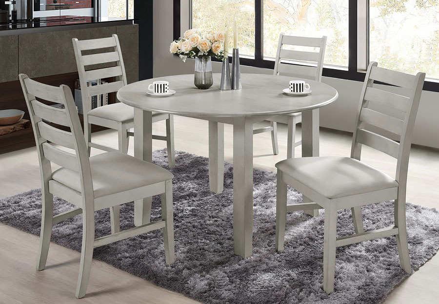 New Classic Pascal Driftwood Round Dining Table with Four Chairs