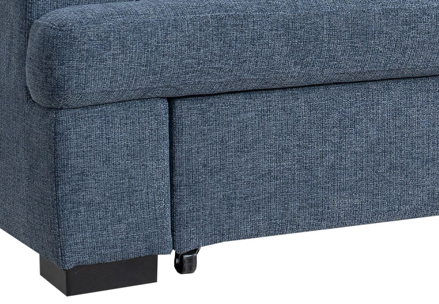 Fine Keaton Blue Two Piece Left Side Chaise Queen Sleeper Sectional