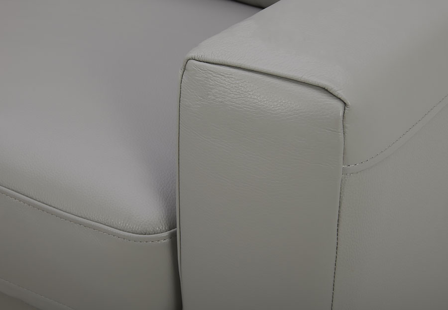 Kuka Aldon Light Grey Leather Sleeper Sofa with Memory Foam Mattress