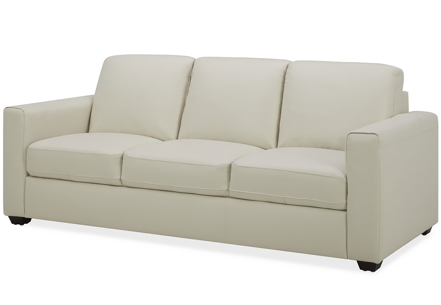 Kuka Aldon Coconut Milk Leather Sleeper Sofa with Memory Foam Mattress