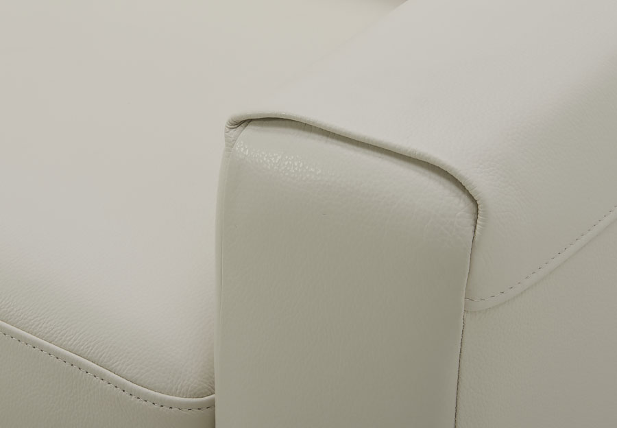 Kuka Aldon Coconut Milk Leather Sleeper Sofa with Memory Foam Mattress