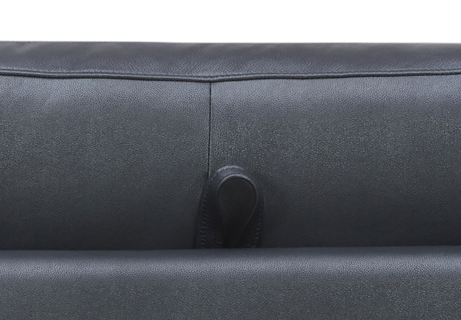 Kuka Aldon Navy Leather Sleeper Sofa with Innerspring Mattress
