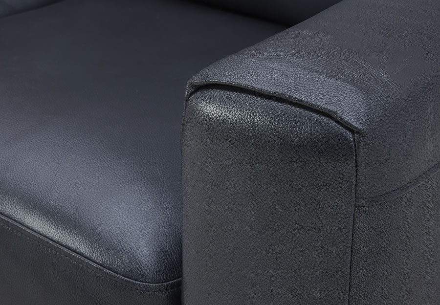 Kuka Aldon Navy Leather Sleeper Sofa with Innerspring Mattress