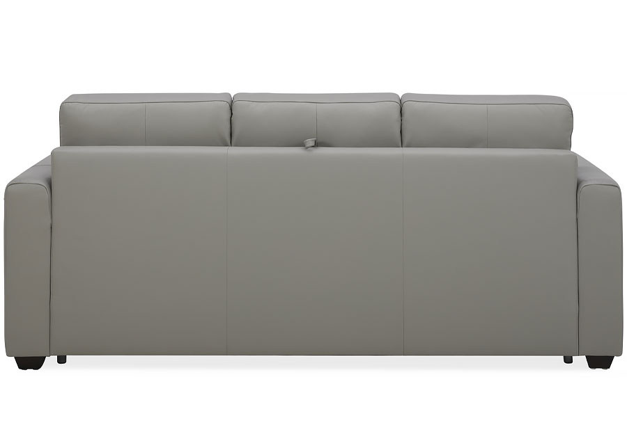 Kuka Aldon Light Grey Leather Sleeper Sofa with Memory Foam Mattress and Loveseat