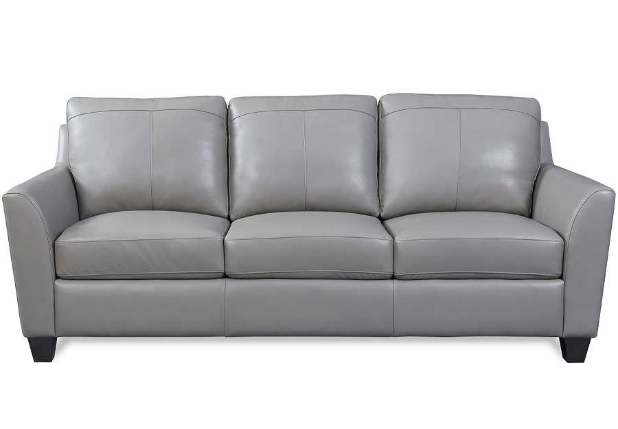 Leather Italia Keenan Grey Leather Match Sleeper Sofa with Standard Innerspring Mattress