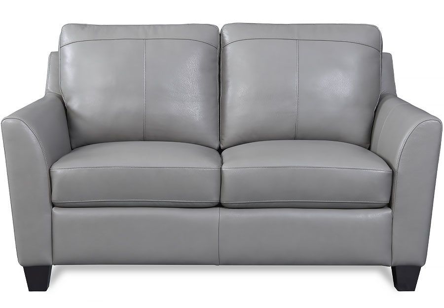 Leather Italia Keenan Grey Leather Match Sleeper Sofa with Innerspring Mattress and Loveseat