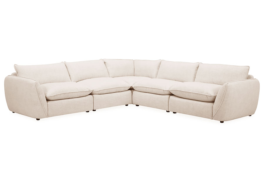 Nathan Wheat Five Piece Fabric Sectional