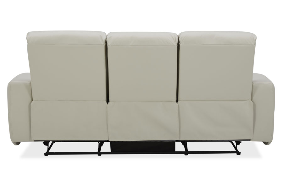 Kuka Relax Ave Ivory Leather Match Manual Reclining Sofa and Reclining Console Loveseat