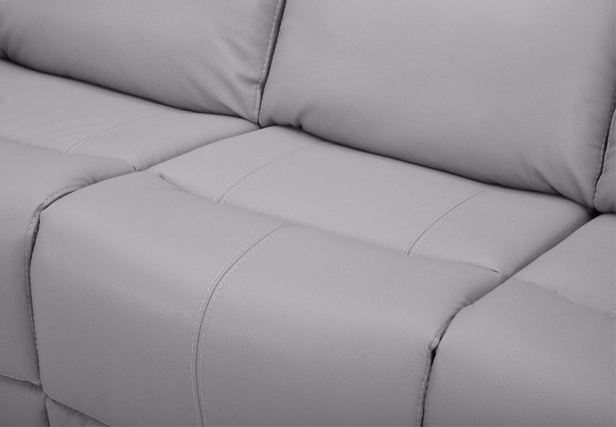 Kuka Tahoe Silver Dual Power Reclining Sofa and Reclining Console Loveseat