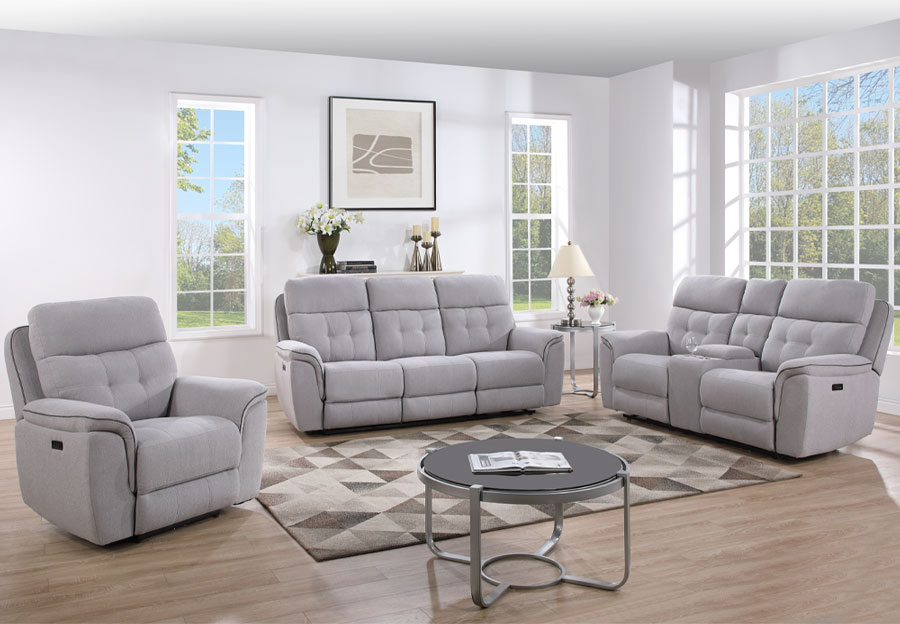 Holland House Ash Reclining Sofa and Reclining Console Loveseat