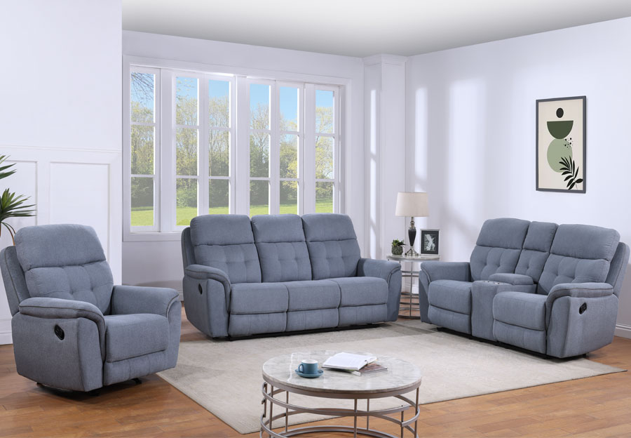 Holland House Flint Power Reclining Sofa and Reclining Console Loveseat