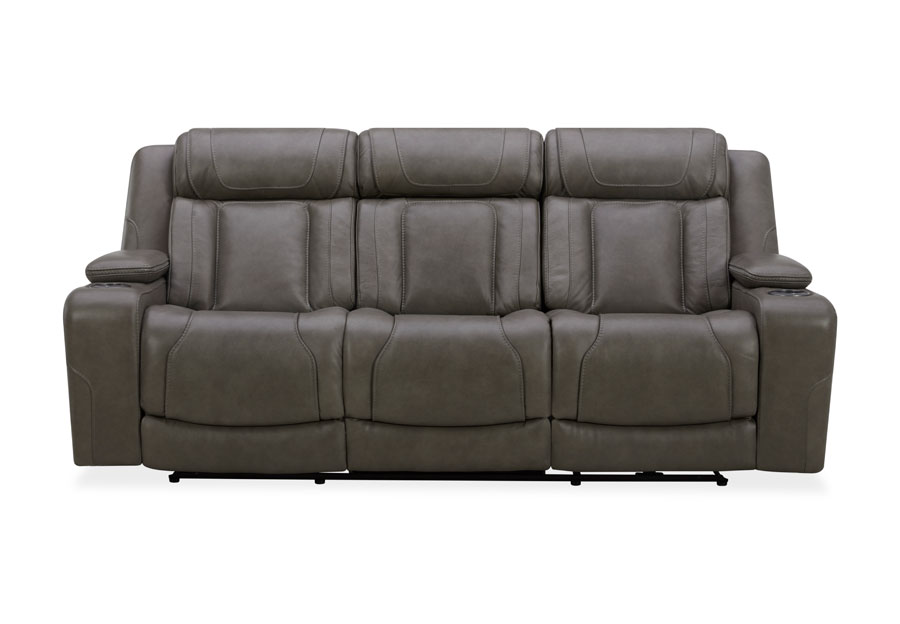 Kuka Jet Transformer Grey Leather Match Dual Power Reclining Sofa