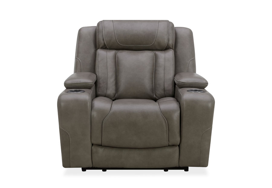 Kuka Jet Transformer Grey Leather Match Dual Power Recliner