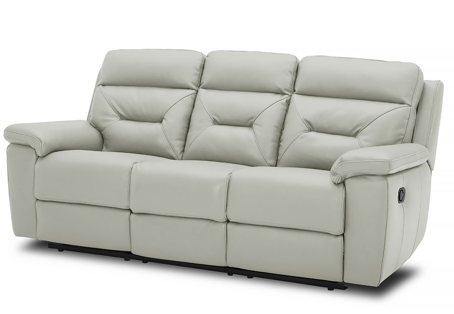 Kuka Grand Point Pearl Leather Match Dual Power Reclining Sofa