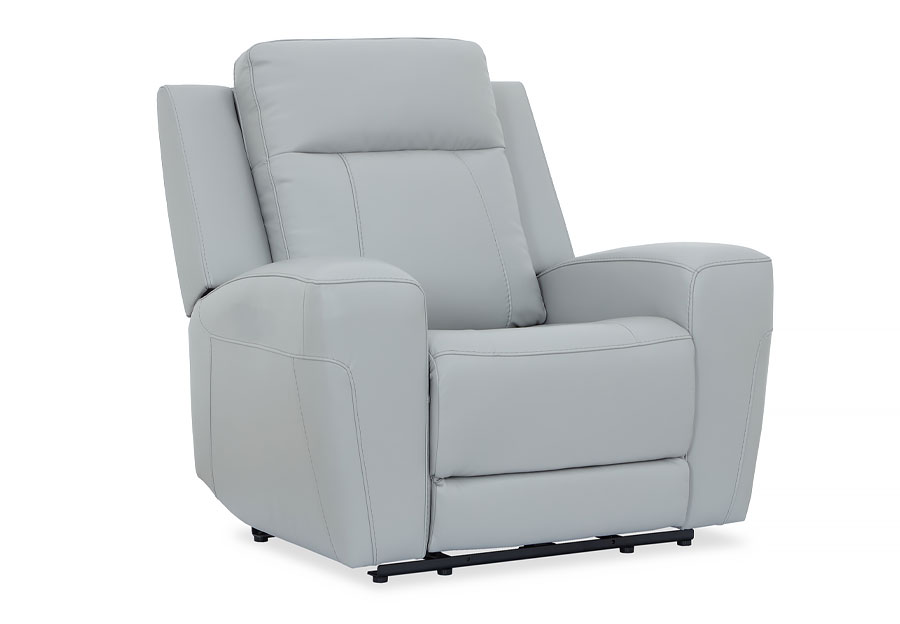 Kuka Brady Light Grey Leather Match Manual Recliner