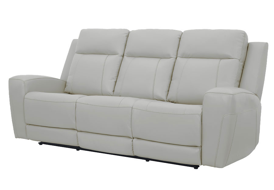 Kuka Brady Ivory Leather Match Manual Reclining Sofa