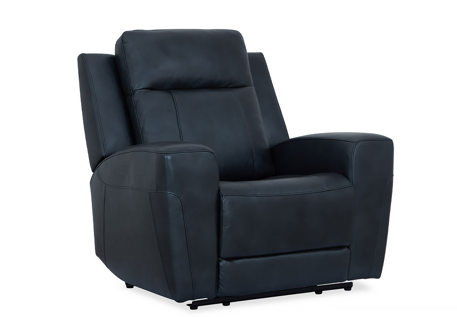 Kuka Brady Navy Leather Match Manual Recliner