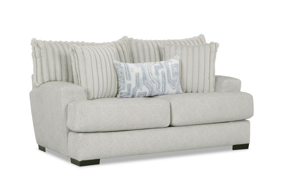 Albany Chloe Silver Loveseat With Accent Pillows