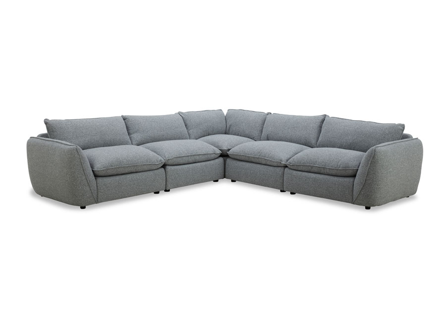 Nathan Grey Five Piece Fabric Sectional