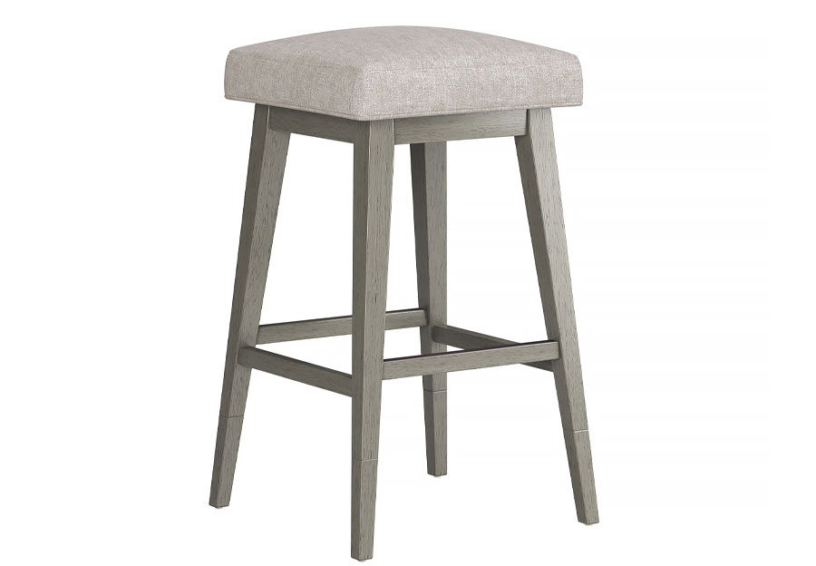 Hillsdale Swivel Adjustable Height Oatmeal Backless Barstool with Gray Wash Base