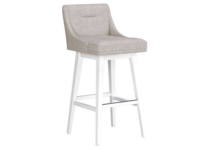 Hillsdale Swivel Adjustable Height Oatmeal Tapered Barstool with Pure White Base