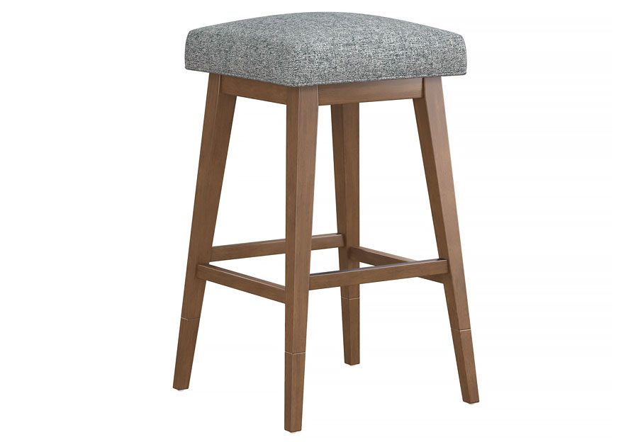 Hillsdale Swivel Adjustable Height Graphite Backless Barstool with Medium Brown Base