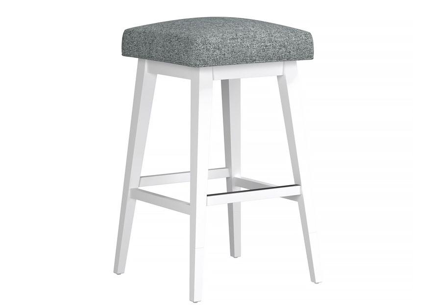 Hillsdale Swivel Adjustable Height Graphite Backless Barstool with Pure White Base