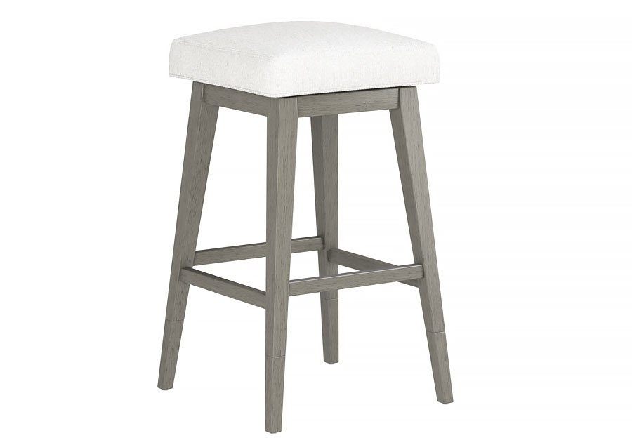 Hillsdale Swivel Adjustable Height Salt Backless Barstool with Gray Wash Base