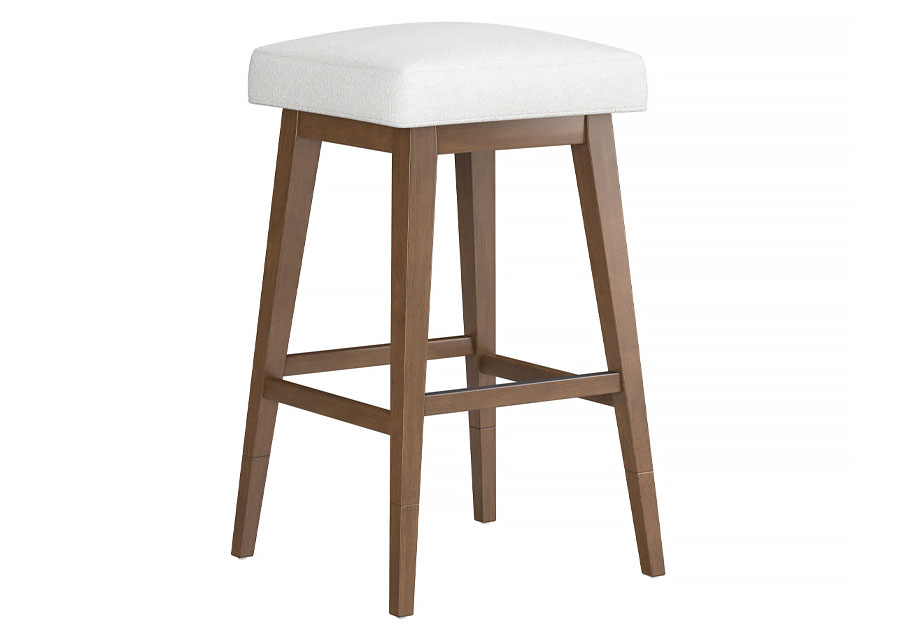 Swivel Adjustable Height Salt Backless Barstool with Medium Brown Base