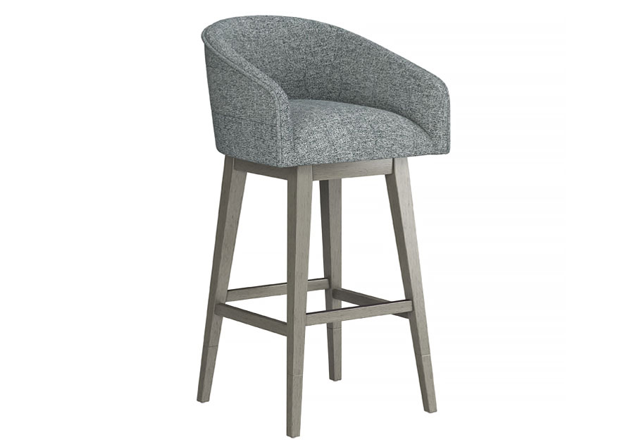 Hillsdale Swivel Adjustable Height Graphite Barrel Barstool with Gray Wash Base