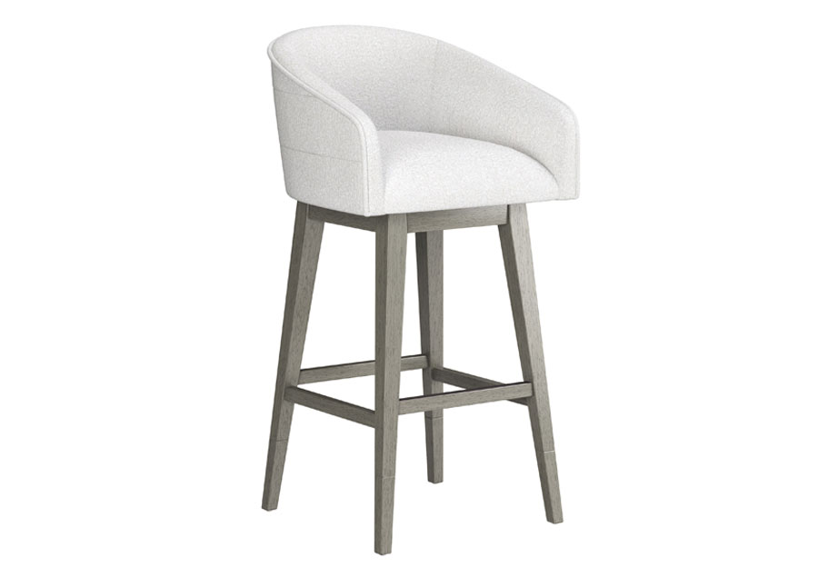 Hillsdale Swivel Adjustable Height Salt Barrel Barstool with Gray Wash Base