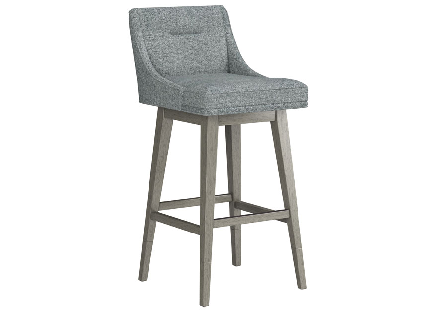 Hillsdale Swivel Adjustable Height Graphite Tapered Barstool with Gray Wash Base