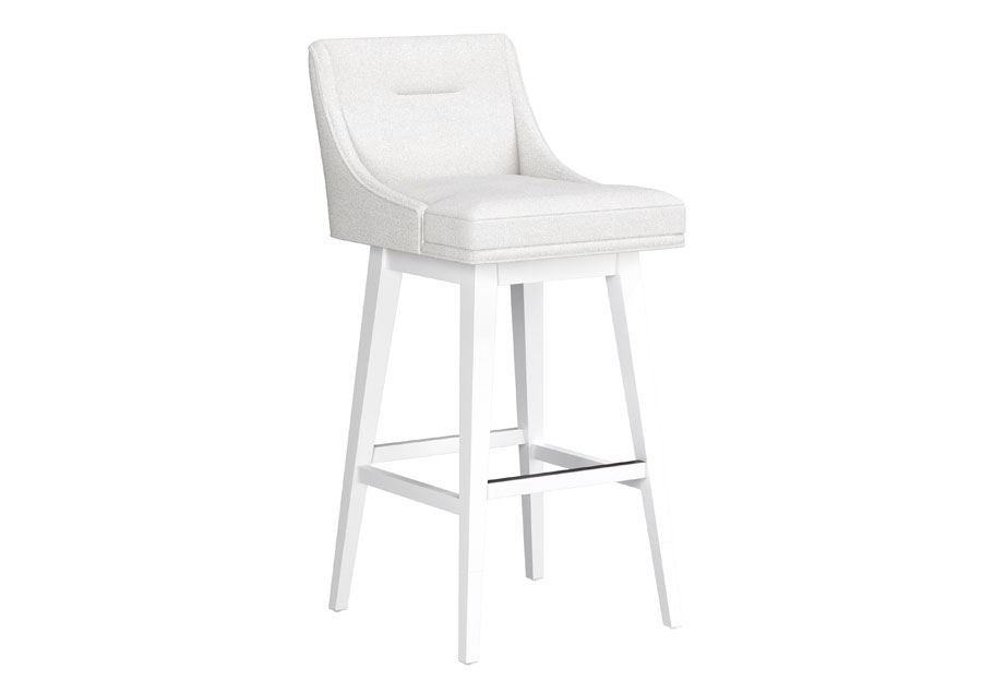 Hillsdale Swivel Adjustable Height Salt Tapered Barstool with Pure White Base