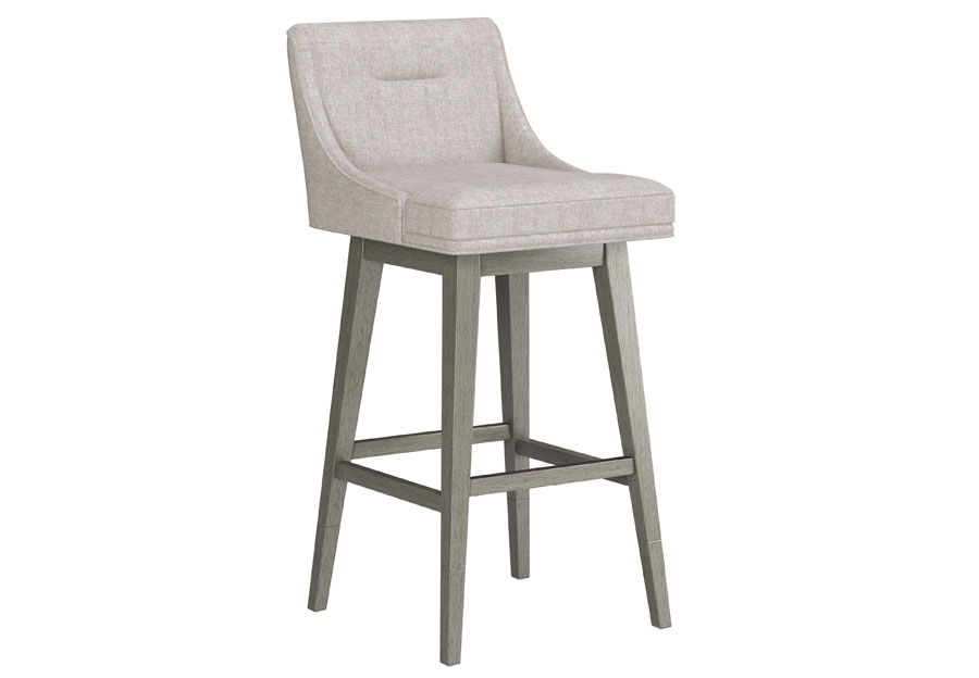 Hillsdale Swivel Adjustable Height Oatmeal Tapered Barstool with Gray Wash Base