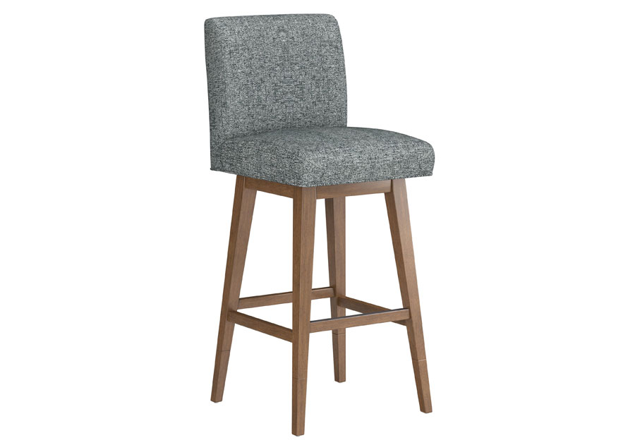 Hillsdale Swivel Adjustable Height Graphite Parsons Barstool with Medium Brown Base