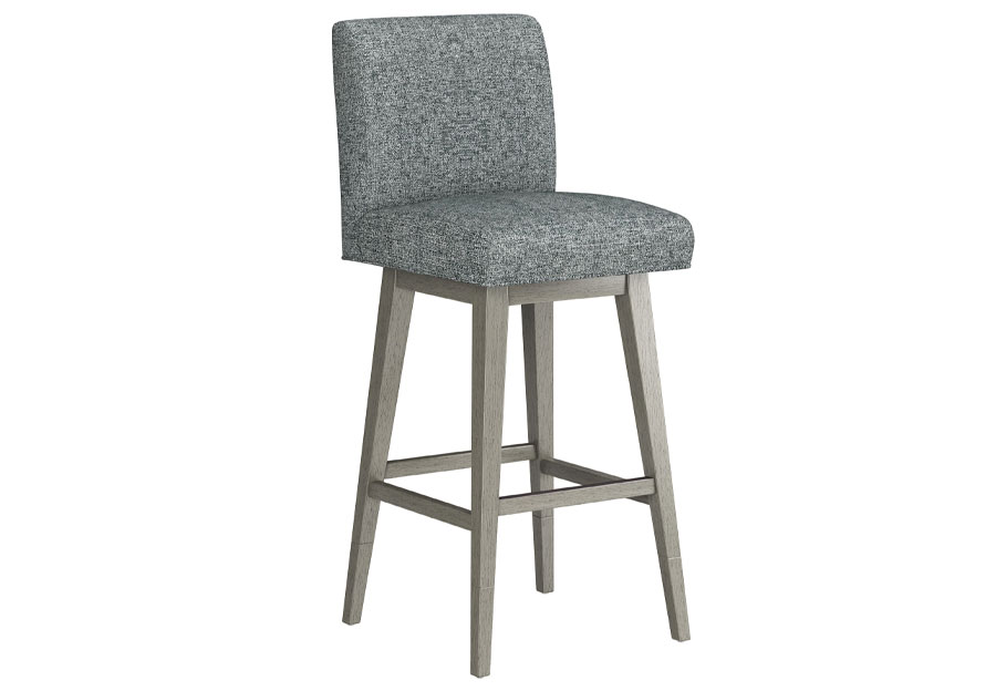 Hillsdale Swivel Adjustable Height Graphite Parsons Barstool with Gray Wash Base