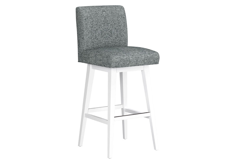 Hillsdale Swivel Adjustable Height Graphite Parsons Barstool with Pure White Base