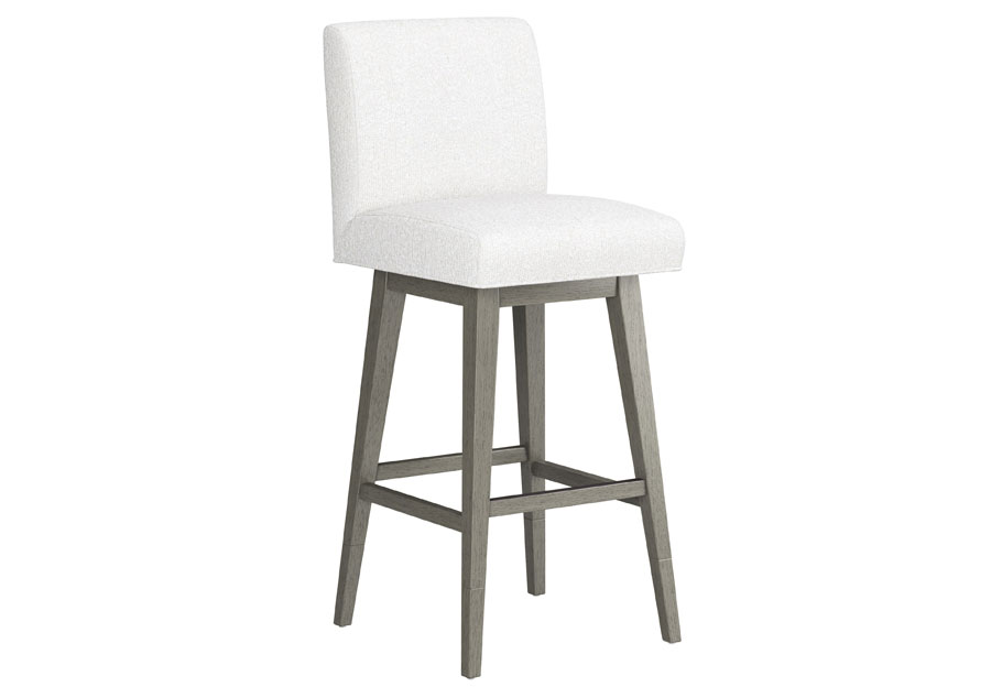 Hillsdale Swivel Adjustable Height Salt Parsons Barstool with Gray Wash Base