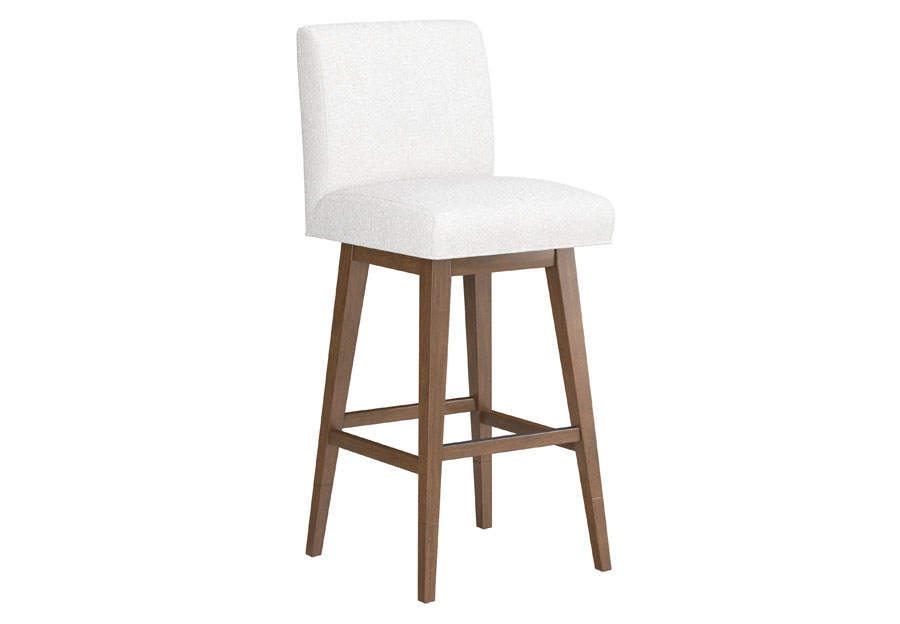 HillsdaleSwivel Adjustable Height Salt Parsons Barstool with Medium Brown Base